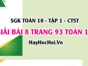 Giải bài 8 trang 93 Toán 10 Chân trời sáng tạo SGK Tập 1